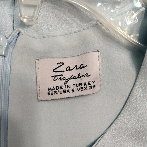 Zara Light Blue Mini Shift Dress sz S - Picture 8 of 8
